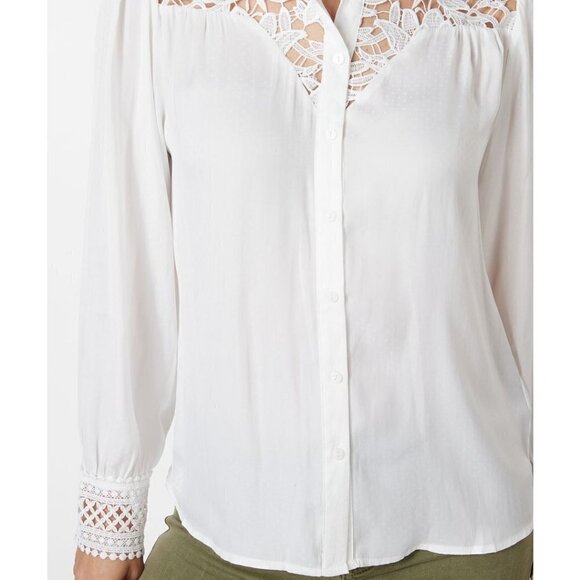 NWT ESQUALO White Crochet Lace Blouse - Picture 5 of 8